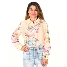 Load image into Gallery viewer, &quot;Charlie&quot; Shirt in Apricot Floral Print - Palm Cove