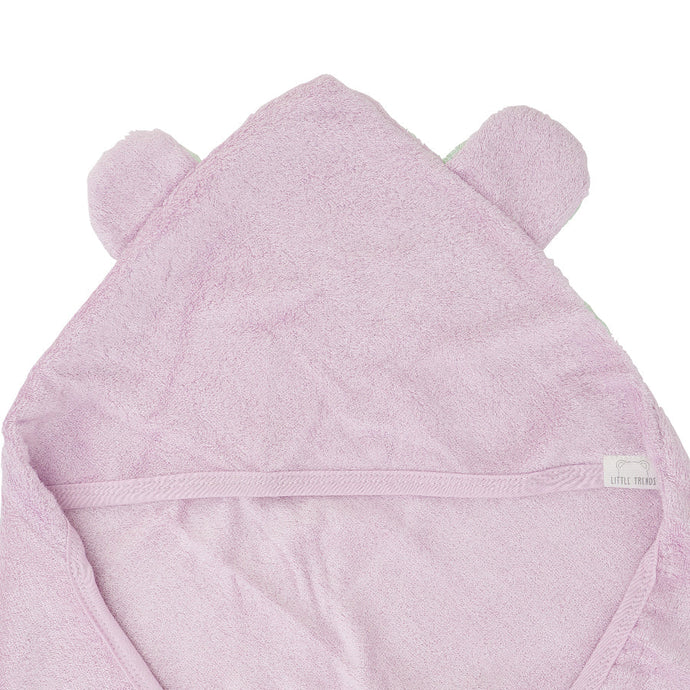 Lilac Bear Ears Hooded Towel