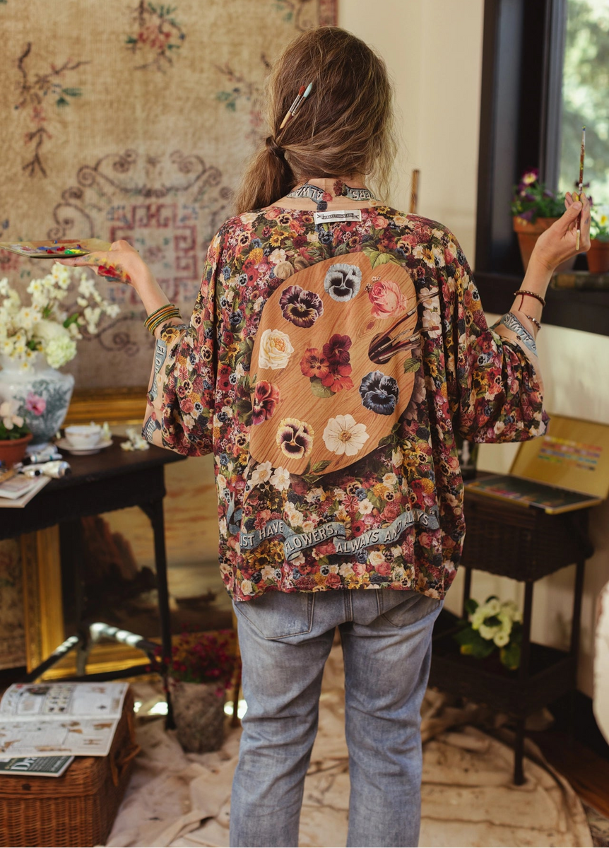 Secret Garden' Cropped Kimono - Market of Stars – By a Farmer's Daughter Secret Garden' Cropped Kimono - Market of Stars – By a Farmer's Daughter