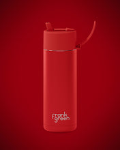 Load image into Gallery viewer, Atomic Red Ceramic Reusable Bottle 20oz/595ml with Flip Straw Lid - Frank Green