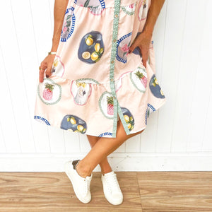 "Ellie" Tiered Dress in Aussie Sunday's Print - Palm Cove