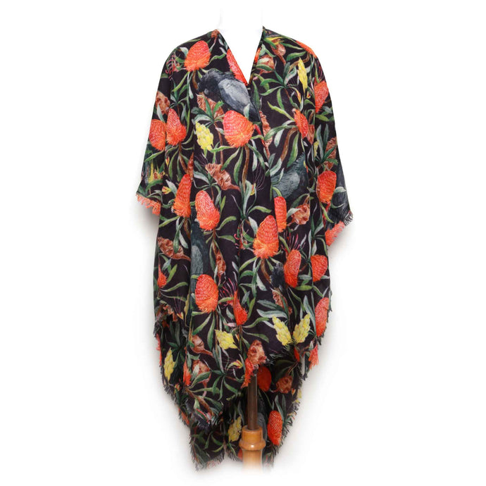 Black Australian Coastal Merino Wool Cape