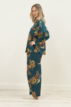 Load image into Gallery viewer, Autumn Leaf Petrol Blue Long PJ Set