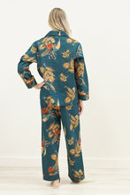 Load image into Gallery viewer, Autumn Leaf Petrol Blue Long PJ Set