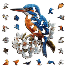 Load image into Gallery viewer, Azure Kingfisher Wooden Puzzle