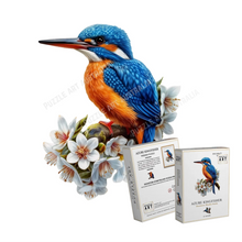 Load image into Gallery viewer, Azure Kingfisher Wooden Puzzle