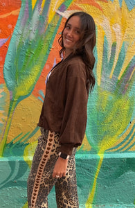 Brown Heart Dark Leopard Racer Pant - By Frankie