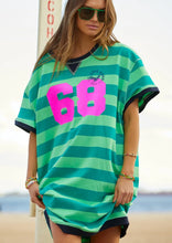 Load image into Gallery viewer, Green Stripe Beach Sweat Dress - Hammill &amp; Co