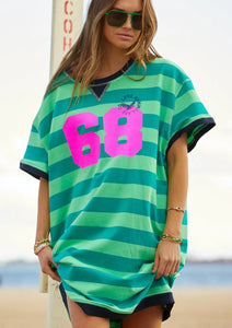 Green Stripe Beach Sweat Dress - Hammill & Co