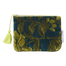 Load image into Gallery viewer, Peacock Bernanda Velvet Pouch - Sage x Clare