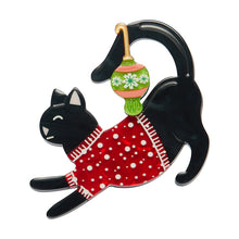 Load image into Gallery viewer, Feline Festive Brooch - Erstwilder Merry Kitschmas