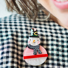 Load image into Gallery viewer, Cozy Christmas Chap Brooch - Erstwilder Merry Kitschmas