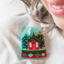 Load image into Gallery viewer, Seasonal Snow Globe Brooch - Erstwilder Merry Kitschmas