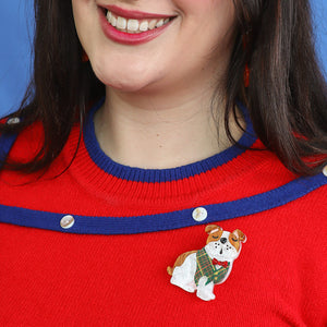 Barney the British Bulldog Brooch - Erstwilder London Calling