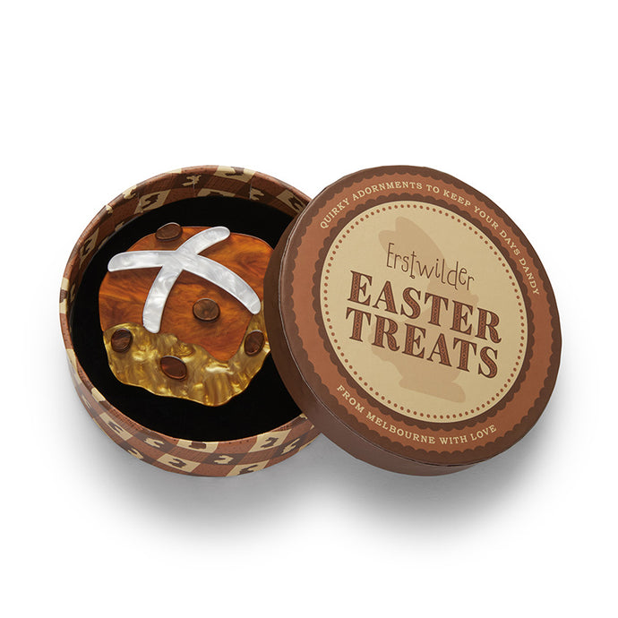 Hot Cross Cravings Brooch - Erstwilder Easter Treats