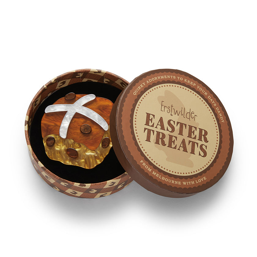 Hot Cross Cravings Brooch - Erstwilder Easter Treats