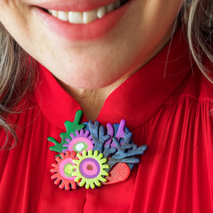 Deep Reef Corals Brooch - Erstwilder Great Barrier Reef