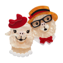 Load image into Gallery viewer, The Enamoured Alpacas Brooch - Erstwilder x Lucia Heffernan