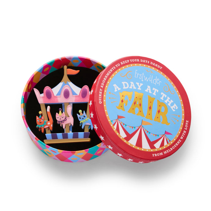 Meowy Go-Round Brooch - Erstwilder A Day At The Fair