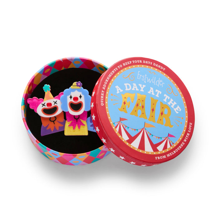 The Laughing Clowns Brooch - Erstwilder A Day At The Fair