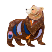 Load image into Gallery viewer, The Brawny Brown Bear Brooch - Erstwilder x Pete Cromer North America