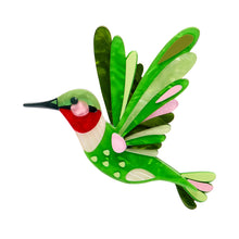 Load image into Gallery viewer, The Riveting Ruby-Throated Hummingbird Brooch - Erstwilder x Pete Cromer North America