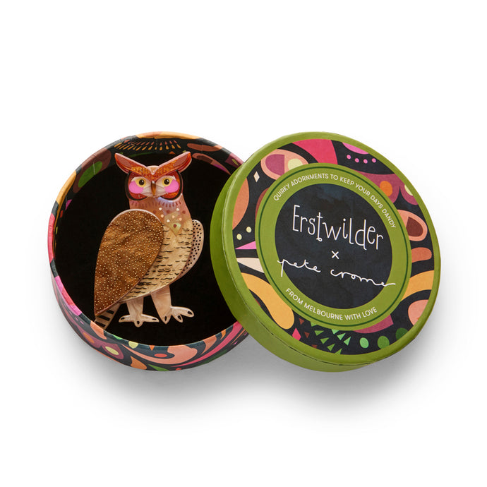The Grand Great Horned Owl Brooch - Erstwilder x Pete Cromer North America