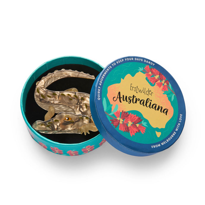 Crikey the Saltwater Crocodile Brooch - Erstwilder Australiana 2025