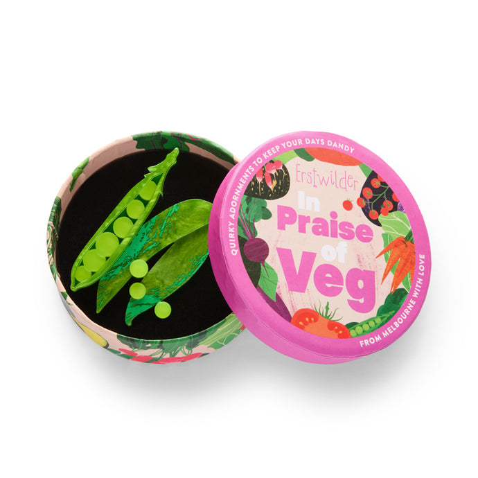 Peas Please Brooch - Erstwilder In Praise Of Veg
