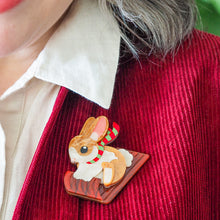 Load image into Gallery viewer, Breezy the Bunny Brooch - Erstwilder Merry Menagerie