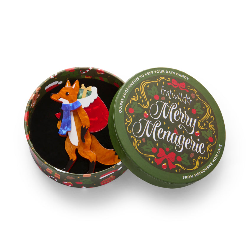 Freddy the Fox Brooch - Erstwilder Merry Menagerie
