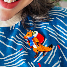 Load image into Gallery viewer, Freddy the Fox Brooch - Erstwilder Merry Menagerie