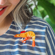 Load image into Gallery viewer, Pascal the Prawn Brooch - Erstwilder Merry Menagerie