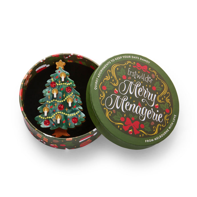 Christmas Tree Centre-Piece Brooch - Erstwilder Merry Menagerie