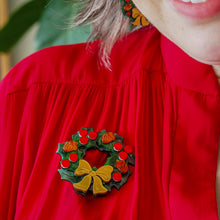 Load image into Gallery viewer, Forest Wreath Brooch - Erstwilder Merry Menagerie