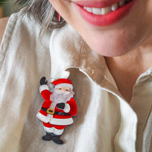 Load image into Gallery viewer, Santa’s Surprise Brooch - Erstwilder Merry Menagerie