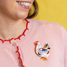 Load image into Gallery viewer, Clara the Chicken Brooch - Erstwilder x Pete Cromer Easter