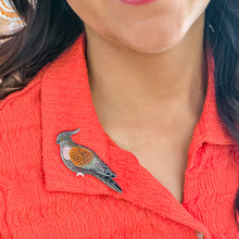 Load image into Gallery viewer, Kulupatji (Crested Pigeon) Brooch - Erstwilder x Brooke Sutton