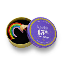 Load image into Gallery viewer, Rainbow Ruff Brooch - Erstwilder 15th Birthday Fan Favourites