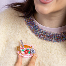 Load image into Gallery viewer, Fancy a Cuppa Brooch - Erstwilder 15th Birthday Fan Favourites