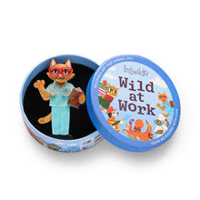Load image into Gallery viewer, Whiskers M.D. Brooch - Erstwilder Wild at Work