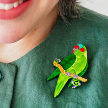 Load image into Gallery viewer, Musk Lorikeet Brooch - Erstwilder x Royal Botanic Gardens Victoria