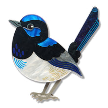 Load image into Gallery viewer, Superb Fairy Wren Brooch - Erstwilder x Royal Botanic Gardens Victoria