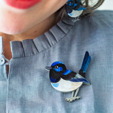 Load image into Gallery viewer, Superb Fairy Wren Brooch - Erstwilder x Royal Botanic Gardens Victoria