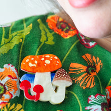 Load image into Gallery viewer, Native Mushroom Medley Brooch - Erstwilder x Royal Botanic Gardens Victoria