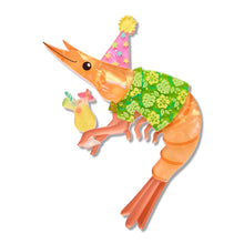 Load image into Gallery viewer, Pascal the Party Prawn Brooch - Erstwilder Pascal’s Prawn Parade