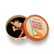 Load image into Gallery viewer, Pascal the King Prawn Brooch - Erstwilder Pascal’s Prawn Parade