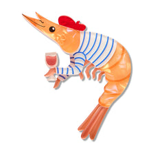 Load image into Gallery viewer, Pascal the Parisian Prawn Brooch - Erstwilder Pascal’s Prawn Parade