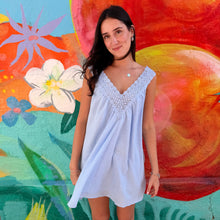 Load image into Gallery viewer, Baby Blue Lace Trim Mini Dress - By Frankie
