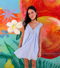Load image into Gallery viewer, Baby Blue Lace Trim Mini Dress - By Frankie
